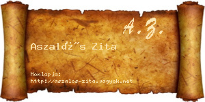 Aszalós Zita névjegykártya