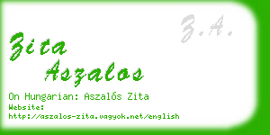 zita aszalos business card